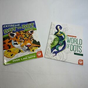 2 MindWare Extreme Dot to Dot Books Rainforest & World of Dots Folklore Unused